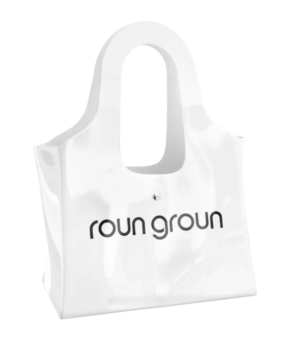 ROUN GROUN Semi-Transparent PVC Tote Beach bag | Unisex | Waterproof, Sand-proof, Washable | Stylish Shopping, Movie theatre & Stadium Approved Stylish Canvas bag | Reusable | Eco-friendly |